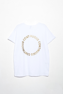 Remera Shaira, Remera básica algodon estampa Continuous, Syes talles grandes en internet