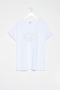 Remera Colette, Remera de algodon bordado "venice italy" - SYES | Mayorista