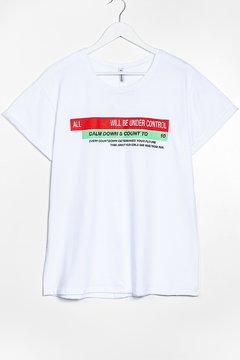 R1153/4 Syes, Remera manga corta con dobladillo ALL WILL BE.., Talles grandes