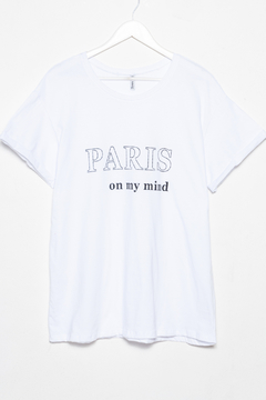 R1153/H Syes, Remera algodón Paris on my mind, Talles grandes