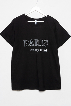 R1153/H Syes, Remera algodón Paris on my mind, Talles grandes en internet