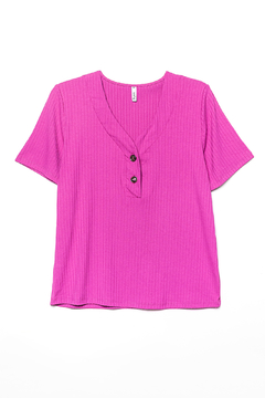 Imagen de R1160 Syes, Remera morley detalle en escote, Talles grandes