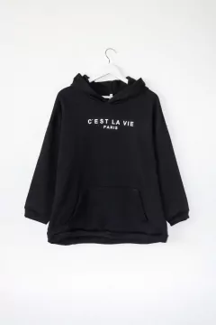 Imagen de Buzo MILA, Buzo canguro con capucha estampado "C`est la vie"