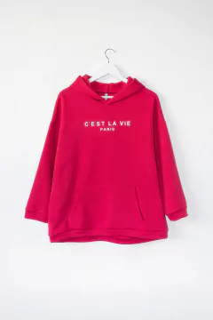 Buzo MILA, Buzo canguro con capucha estampado "C`est la vie" en internet