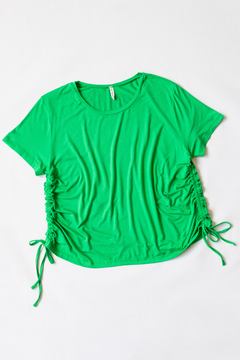 Remera SARAH, Remera de modal cuello redondo con jaretas de ajuste a los laterales en internet