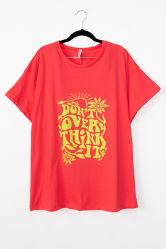 Remera SUMMER, Remera oversize manga corta, ESTAMPA DON´T OVER THINK IT