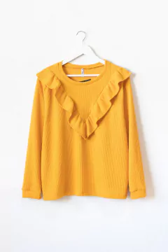 Sweater ELIANA, Sweater cuello redondo con volados en diagonal en internet