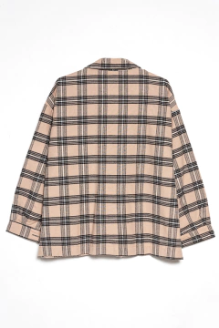 Camisaco Leiza, Camisaco cuadrillé con botones, Syes talles grandes - comprar online