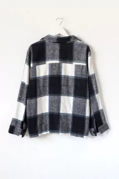 Camisaco PAOLA, Camisaco a cuadros con bolsillos y botones
