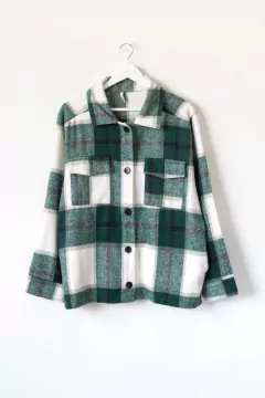 Camisaco PAOLA, Camisaco a cuadros con bolsillos y botones en internet