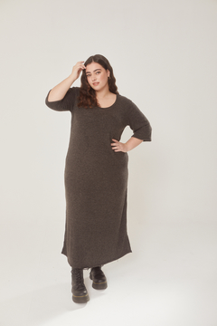 Vestido YUE, Vestido morley largo con mangas 3/4
