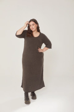 Vestido YUE, Vestido morley largo con mangas 3/4