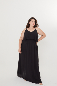 Vestido LILY LISO, Vestido largo con abertura en laterales y breteles