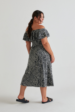 Vestido Spersak Cebra, Vestido de modal con volado en busto en internet