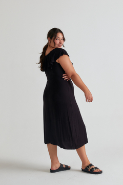 Vestido Spersak Liso, Vestido de modal con volado en busto - comprar online