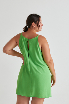 Vestido NIX, Vestido corto evasé con abertura de rombos en delantero y botón en espalda para acceder - comprar online