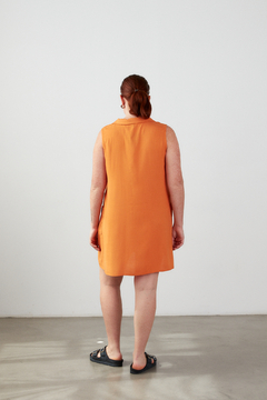 Vestido JOSS, Vestido jacket de lino elastizado sin mangas con botones y bolsillos en internet