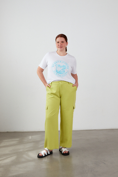 Pantalón EOS, Pantalón sastrero cargo con cierre y elástico en cintura de espalda - comprar online