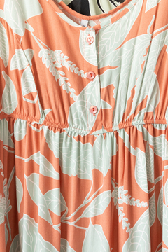 Vestido ANTO, Vestido largo de poplin de cuello redondo con frunces y cartera con botones para acceder - comprar online