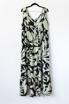 Vestido ANTO, Vestido largo de poplin de cuello redondo con frunces y cartera con botones para acceder - tienda online