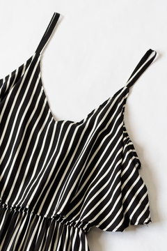 Vestido LILY RAYADO, Vestido largo con abertura en laterales y breteles - SYES | Mayorista