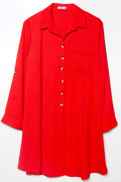 V727/1 Syes, Camisa larga semi abotonada, Talles grandes - comprar online