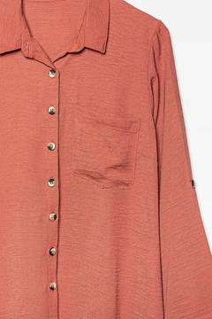 V727/1 Syes, Camisa larga semi abotonada, Talles grandes - SYES | Mayorista