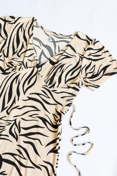 Vestido MAR Animal Print, Vestido largo con recorte en busto y escote en V en internet