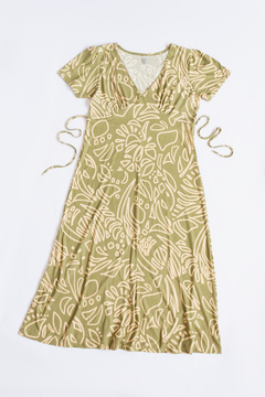 Vestido MAR Estampado, Vestido largo con recorte en busto y escote en V - SYES | Mayorista