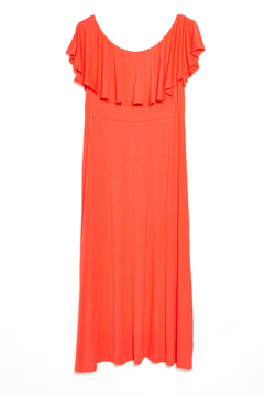 Vestido Spersak Liso, Vestido de modal con volado en busto