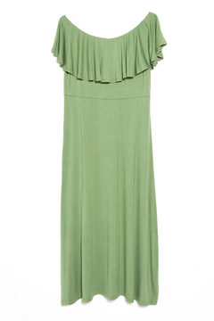 Vestido Spersak Liso, Vestido de modal con volado en busto - SYES | Mayorista
