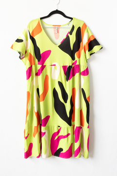Imagen de Vestido CALÍOPE, Vestido corto escote en v, con frunces y manga corta
