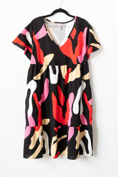 Vestido CALÍOPE, Vestido corto escote en v, con frunces y manga corta - SYES | Mayorista