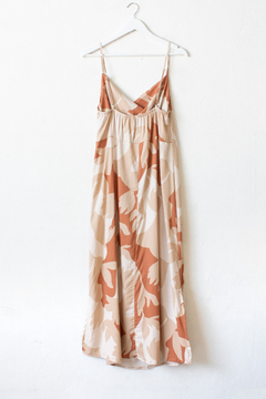 Vestido MAGNOLIA estampado, Vestido con escote buche, largo con abertura en laterales - comprar online
