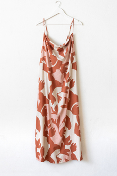 Vestido MAGNOLIA estampado, Vestido con escote buche, largo con abertura en laterales en internet