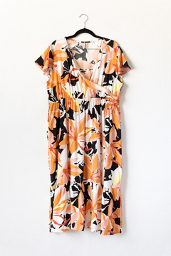 Vestido AGATHA, Vestido largo de poplin de escote cruzado y con frunce en bajo busto - SYES | Mayorista