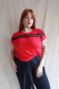 R1083/2 Syes, Remera con lineas microtull, Talles grandes