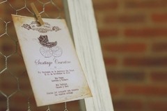 BAUTISMO VINTAGE - Caballito Vintage- Atril para fotos y tarjetas. - LA MELANGE 