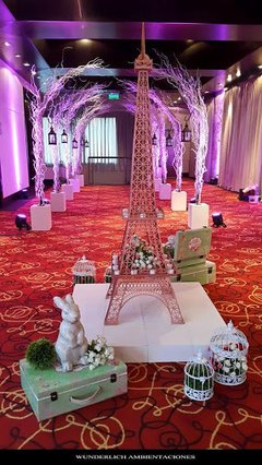 OBJETOS VARIOS UTILIZADOS EN LA AMBIENTACIÓN CASAMIENTOS " PARIS VINTAGE" DE WUNRDERLICH AMBIENTACIONES