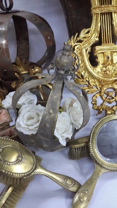 ALQUILER JUEGO DE TOILETTE ANTIGUO - ESPEJO CEPILLOS VINTAGE