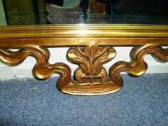 GRAN ESPEJO DE SALA DORADO A LA HOJA CON ESPEJOS ESCOLTAS - comprar online