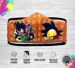Barbijo Dragon Ball Z Reutilizable con Bolsillo - Agarre Vincha - comprar online