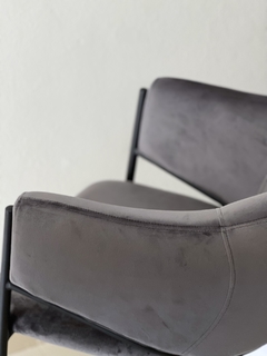 Silla Jane Gris Oscuro Pana Base Negra - MR020N/GO-T en internet