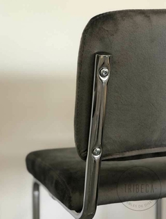 Banqueta Cesca Pana Gris Oscuro Base Cromo - BQCSK/GO en internet