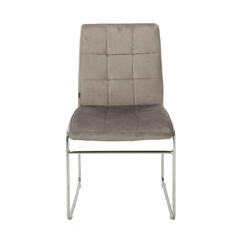 Silla Capitone Pana Gris Claro Base Cromo - P- 9011/GC-T en internet