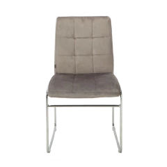 Silla Capitone Pana Gris Claro Base Cromo - P- 9011/GC-T en internet