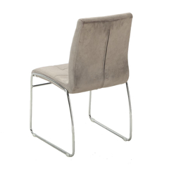 Silla Capitone Pana Gris Claro Base Cromo - P- 9011/GC-T - tienda online