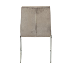 Imagen de Silla Capitone Pana Gris Claro Base Cromo - P- 9011/GC-T