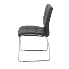 Imagen de Silla Capitone Negra Base Cromo P- 9011/N