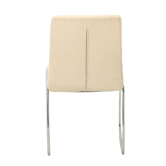 Imagen de Silla Capitone Pana Beige Base Cromo - P- 9011/BE-T